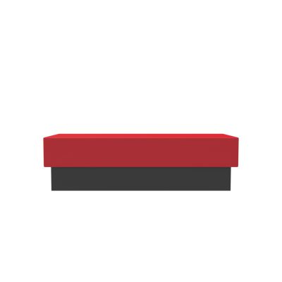 Lensvelt OMA Blocks Seating Edition Closed Base Without Backrest 160 Width Grenada Red 010 Black (RAL9005) Hard Leg Ends