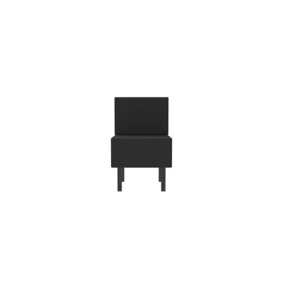 Lensvelt OMA Blocks Seating Edition Four Legs With Backrest (Full Length) 50 cm Width Havana Black 090 Black (RAL9005) Hard Leg Ends