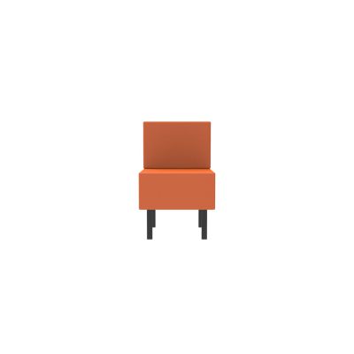 Lensvelt OMA Blocks Seating Edition Four Legs With Backrest (Full Length) 50 cm Width Burn Orange 102 Black (RAL9005) Hard Leg Ends
