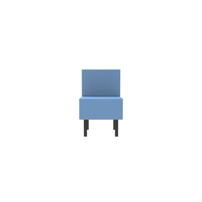 Lensvelt OMA Blocks Seating Edition Four Legs With Backrest (Full Length) 50 cm Width Blue Horizon 040 Black (RAL9005) Hard Leg Ends