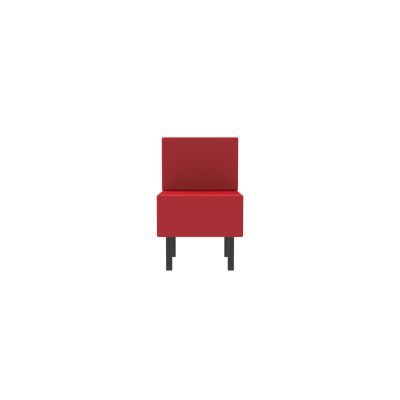 Lensvelt OMA Blocks Seating Edition Four Legs With Backrest (Full Length) 50 cm Width Grenada Red 010 Black (RAL9005) Hard Leg Ends
