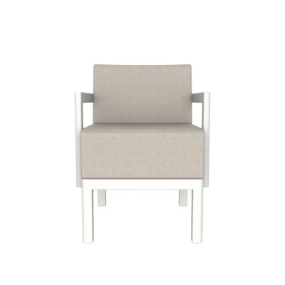 Lensvelt Piet Boon Chair 02 - With Armrests Board Natural 01 (Price Level 1) Signal White 9003 Hard Leg Ends