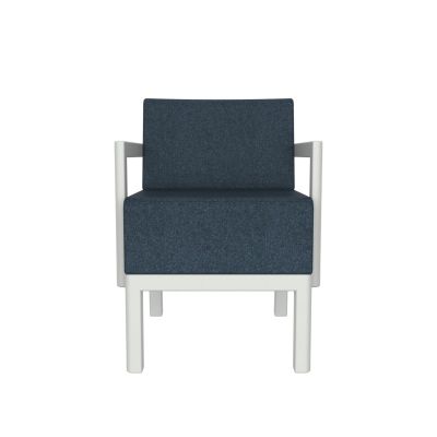 Lensvelt Piet Boon Chair 02 - With Armrests Moss Night Blue 45 (Price Level 2) Light Grey RAL7035 Hard Leg Ends