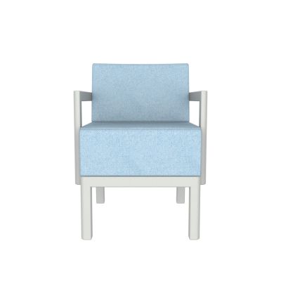 Lensvelt Piet Boon Chair 02 - With Armrests Moss Pastel Blue 40 (Price Level 2) Light Grey RAL7035 Hard Leg Ends