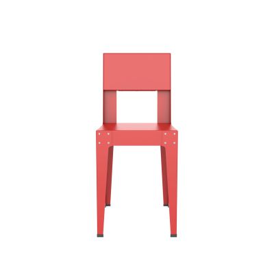 Lensvelt Piet Hein Eek Aluminium Series Chair Traffic Red (RAL3020) Soft leg ends