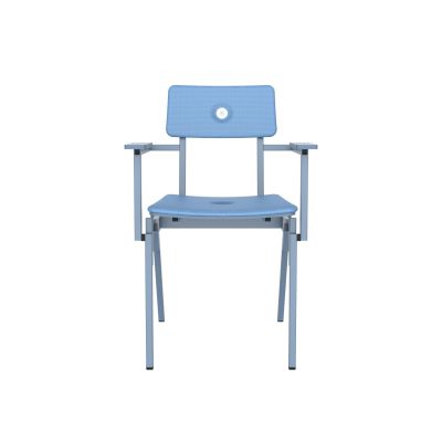 Lensvelt Piet Hein Eek MITW Upholstered Chair (With Armrests) Blue Horizon 040 - Pigeon Blue (RAL5014) Hard Leg Ends
