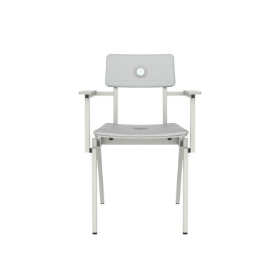 Lensvelt Piet Hein Eek MITW Upholstered Chair (With Armrests) Breeze Light Grey 171 - Agata Grey (RAL7038) Hard Leg Ends