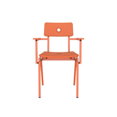 Lensvelt Piet Hein Eek MITW Upholstered Chair (With Armrests) Burn Orange 102 - Pure Orange (RAL2004) Hard Leg Ends