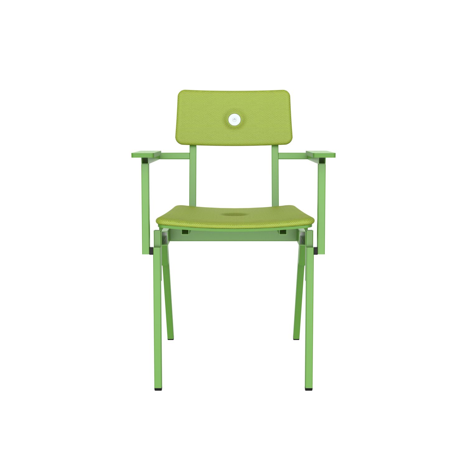 lensvelt piet hein eek mitw upholstered chair with armrests fairway green 020 yellow green ral6018 hard leg ends