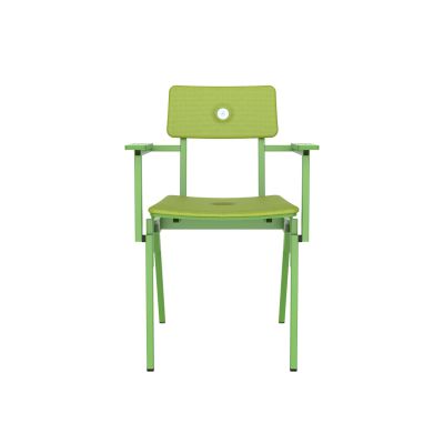 Lensvelt Piet Hein Eek MITW Upholstered Chair (With Armrests) Fairway Green 020 - Yellow Green (RAL6018) Hard Leg Ends