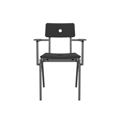 Lensvelt Piet Hein Eek MITW Upholstered Chair (With Armrests) Havana Black 090 - Black (RAL9005) Hard Leg Ends