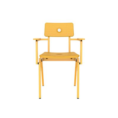 Lensvelt Piet Hein Eek MITW Upholstered Chair (With Armrests) Lemon Yellow 051 - Signal Yellow (RAL1003) Hard Leg Ends
