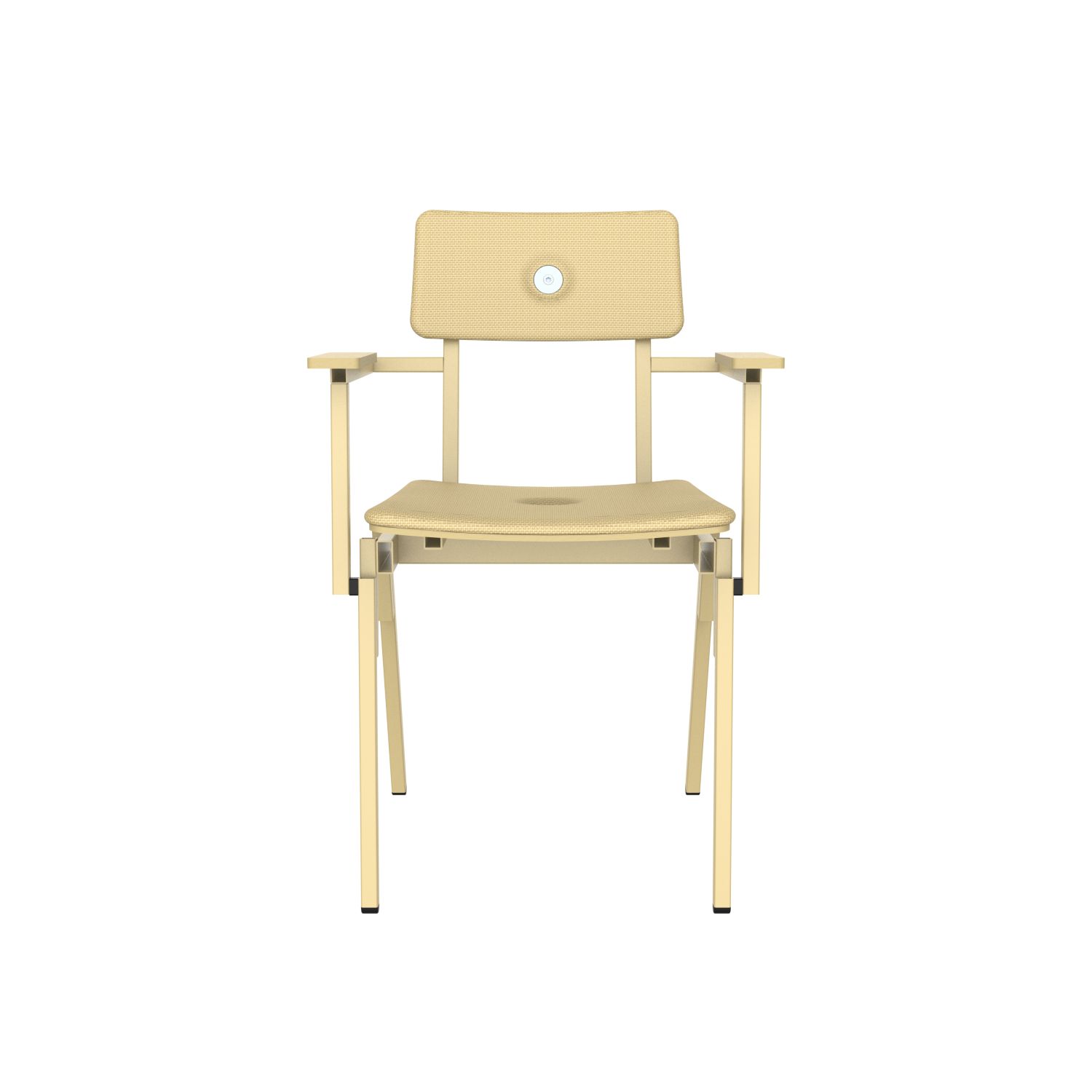 lensvelt piet hein eek mitw upholstered chair with armrests light brown 141 green beige ral1000 hard leg ends