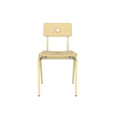 Lensvelt Piet Hein Eek MITW Upholstered Chair (Without Armrests) Light Brown 141 - Green Beige (RAL1000) Hard Leg Ends