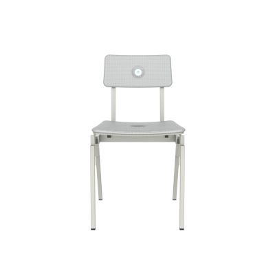 Lensvelt Piet Hein Eek MITW Upholstered Chair (Without Armrests) Breeze Light Grey 171 - Agata Grey (RAL7038) Hard Leg Ends
