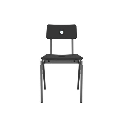 Lensvelt Piet Hein Eek MITW Upholstered Chair (Without Armrests) Havana Black 090 - Black (RAL9005) Hard Leg Ends