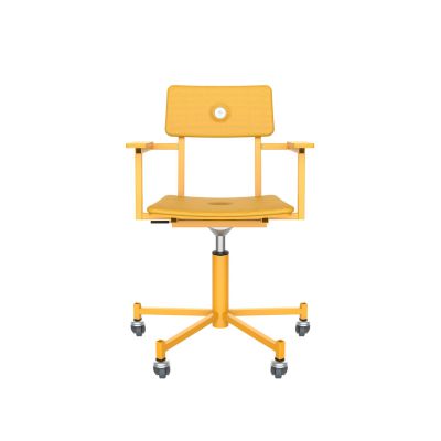 Lensvelt Piet Hein Eek MITW Upholstered Office Chair (With Armrests) Lemon Yellow 051 - Signal Yellow (RAL1003) With Wheels