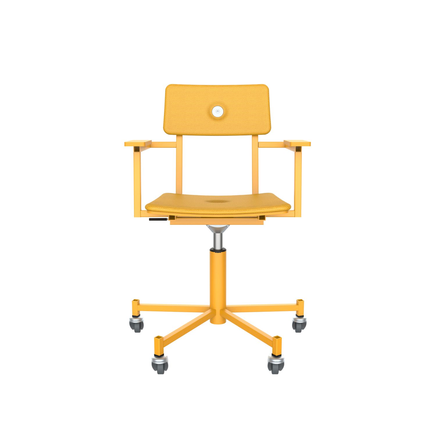 lensvelt piet hein eek mitw upholstered office chair with armrests lemon yellow 051 signal yellow ral1003 with wheels