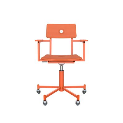 Lensvelt Piet Hein Eek MITW Upholstered Office Chair (With Armrests) Burn Orange 102 - Pure Orange (RAL2004) With Wheels