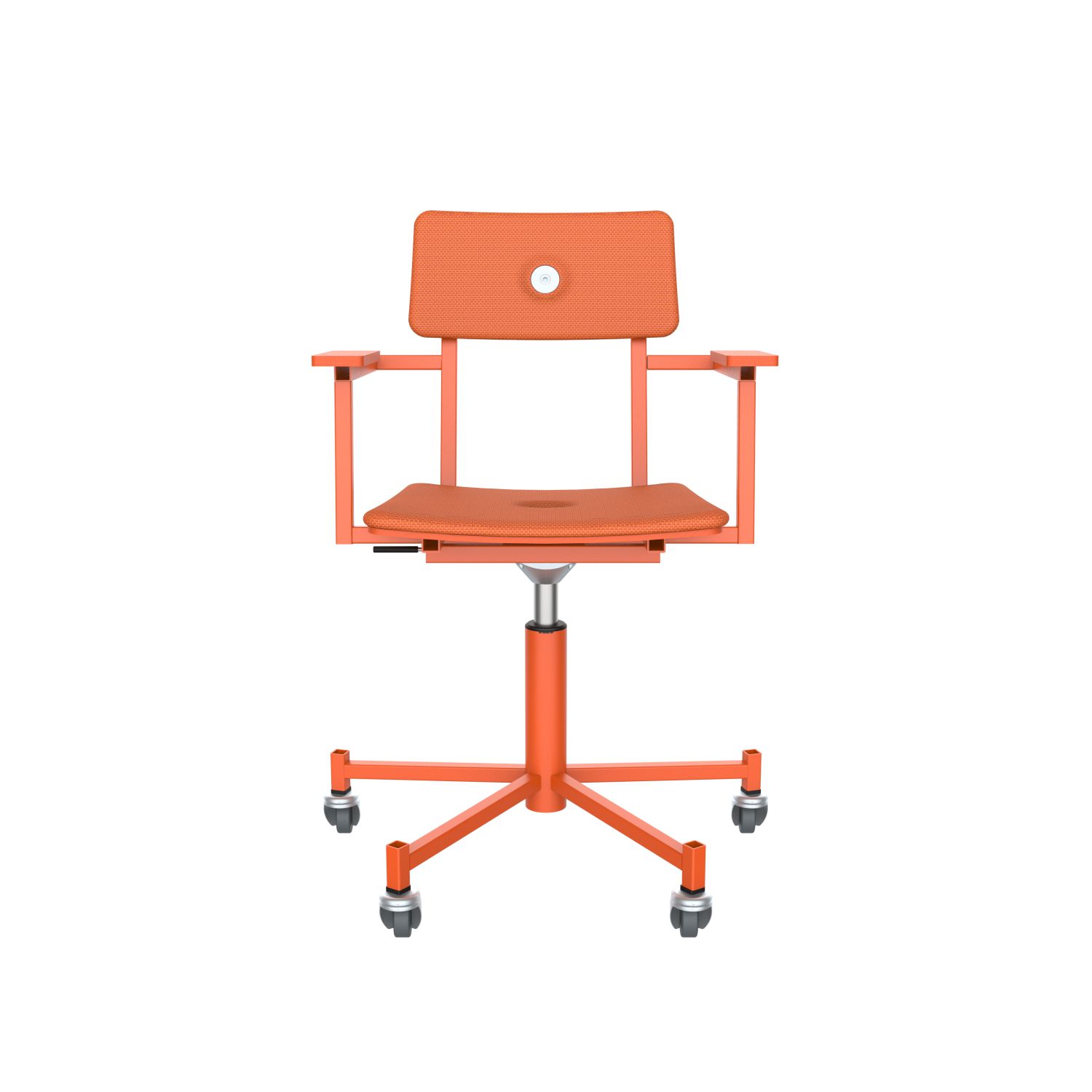 lensvelt piet hein eek mitw upholstered office chair with armrests burn orange 102 pure orange ral2004 with wheels