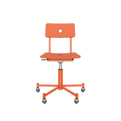 Lensvelt Piet Hein Eek MITW Upholstered Office Chair (Without Armrests) Burn Orange 102 - Pure Orange (RAL2004) With Wheels