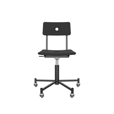 Lensvelt Piet Hein Eek MITW Upholstered Office Chair (Without Armrests) Havana Black 090 - Black (RAL9005) With Wheels