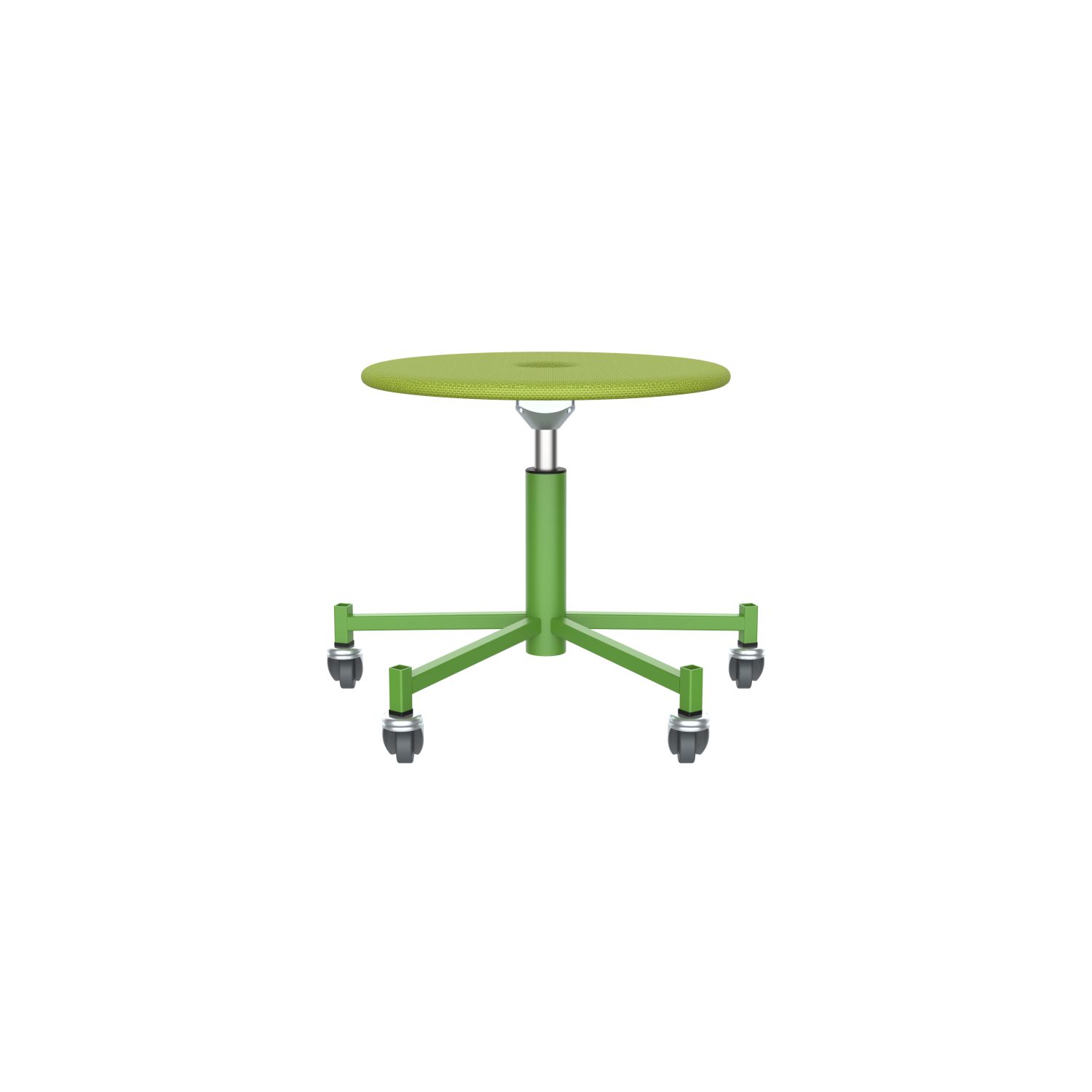 lensvelt piet hein eek mitw upholstered stool with wheels fairway green 020 yellow green ral6018 with wheels