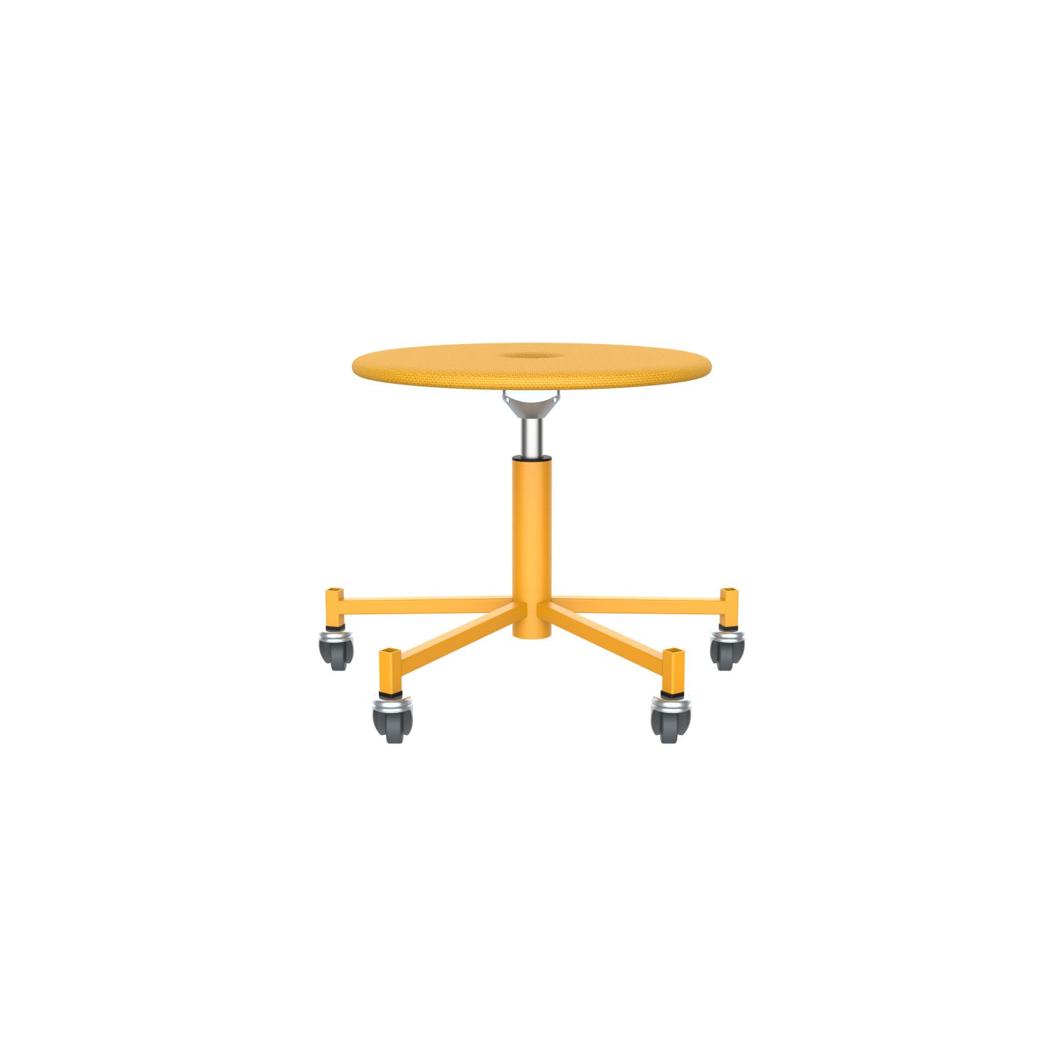 lensvelt piet hein eek mitw upholstered stool with wheels lemon yellow 051 signal yellow ral1003 with wheels
