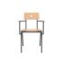 lensvelt piet hein eek mitw wooden chair with armrests natural oak black ral9005 hard leg ends