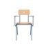 lensvelt piet hein eek mitw wooden chair with armrests natural oak pigeon blue ral5014 hard leg ends