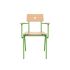 lensvelt piet hein eek mitw wooden chair with armrests natural oak yellow green ral6018 hard leg ends
