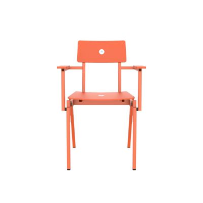 Lensvelt Piet Hein Eek MITW Wooden Chair (With Armrests) Pure Orange (RAL2004) Pure Orange (RAL2004) Hard Leg Ends