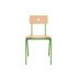lensvelt piet hein eek mitw wooden chair without armrests natural oak yellow green ral6018 hard leg ends