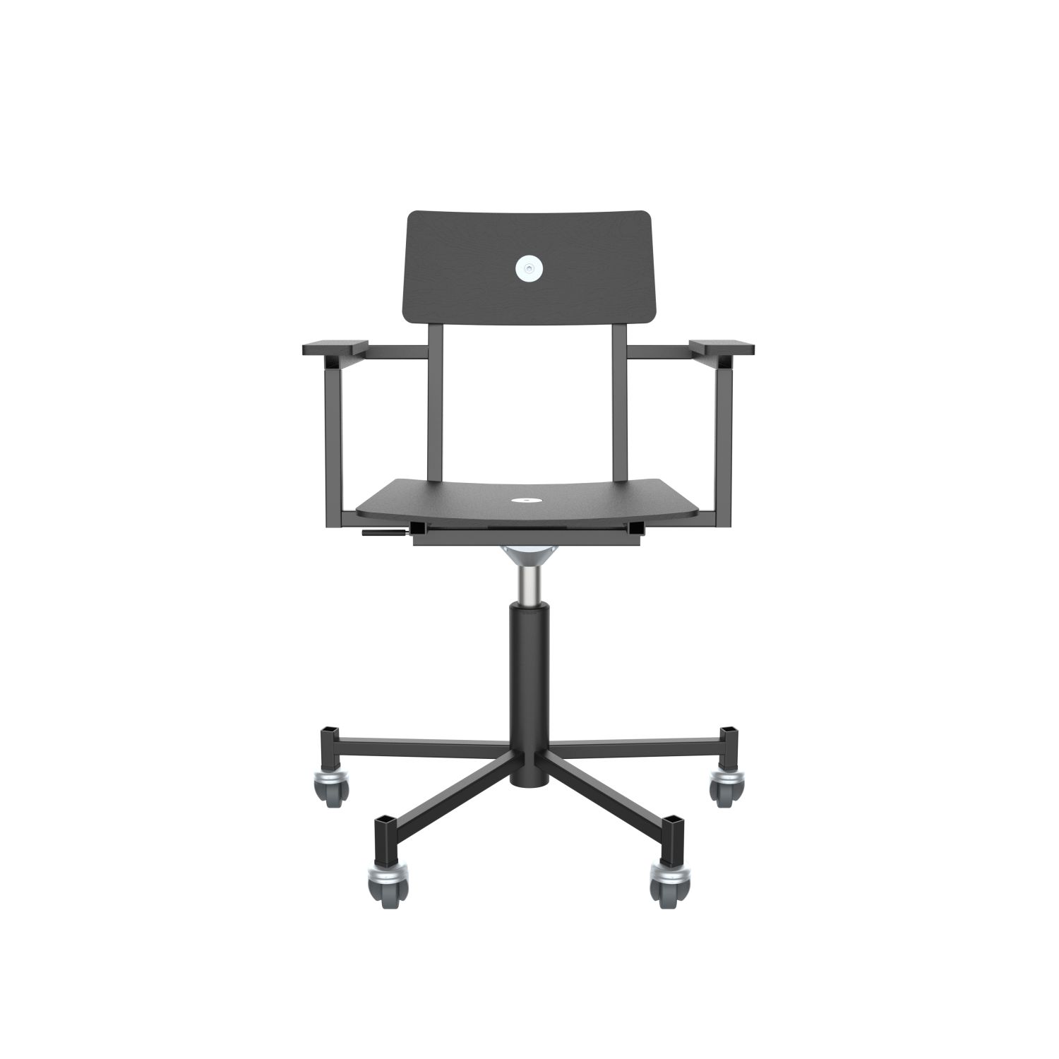 lensvelt piet hein eek mitw wooden office chair with armrests black ral9005 black ral9005 with wheels