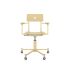 lensvelt piet hein eek mitw wooden office chair with armrests green beige ral1000 green beige ral1000 with wheels