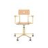 lensvelt piet hein eek mitw wooden office chair with armrests natural oak green beige ral1000 with wheels