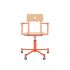 lensvelt piet hein eek mitw wooden office chair with armrests natural oak pure orange ral2004 with wheels
