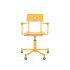 lensvelt piet hein eek mitw wooden office chair with armrests signal yellow ral1003 signal yellow ral1003 with wheels