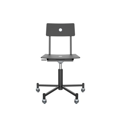 Lensvelt Piet Hein Eek MITW Wooden Office Chair (Without Armrests) Black (RAL9005) Black (RAL9005) With Wheels