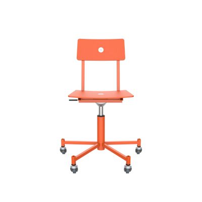 Lensvelt Piet Hein Eek MITW Wooden Office Chair (Without Armrests) Pure Orange (RAL2004) Pure Orange (RAL2004) With Wheels