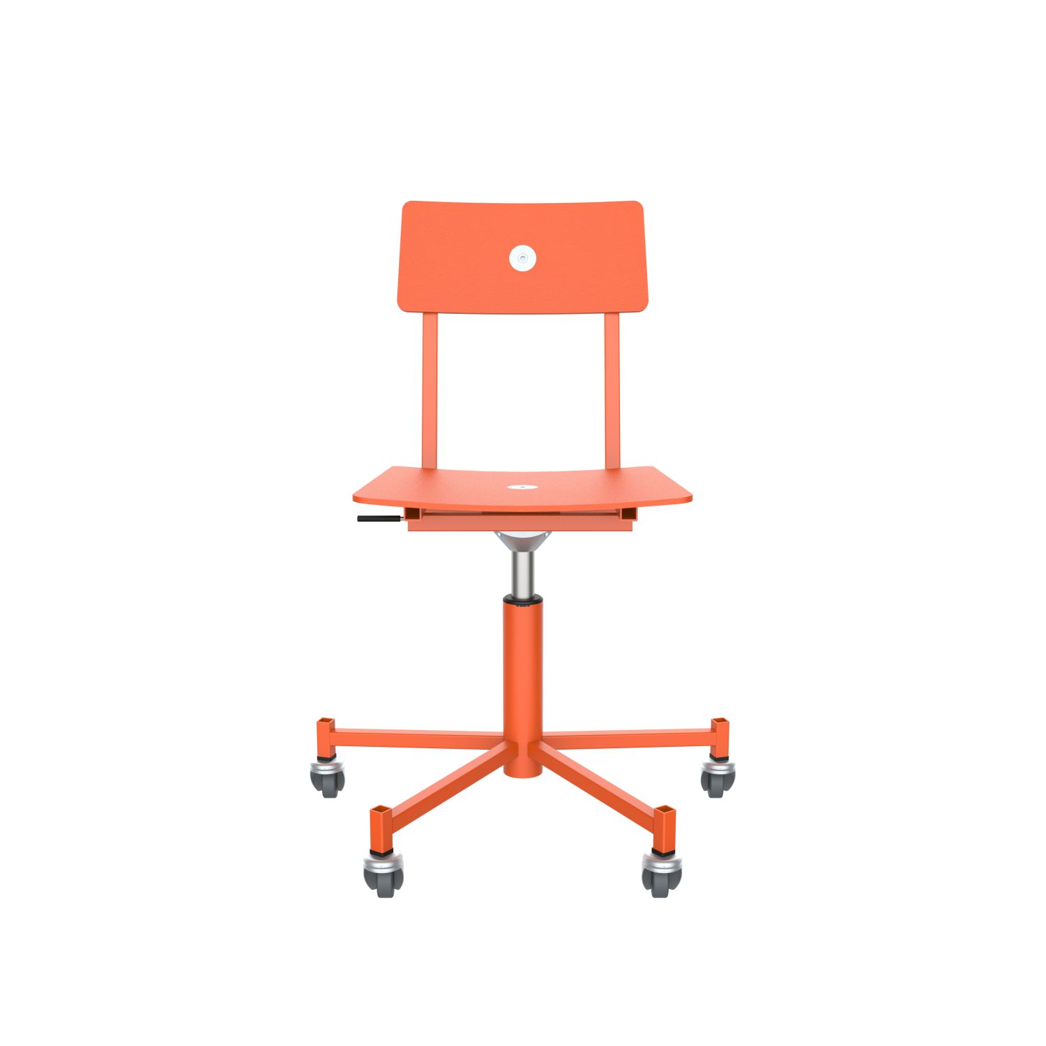 lensvelt piet hein eek mitw wooden office chair without armrests pure orange ral2004 pure orange ral2004 with wheels