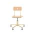 lensvelt piet hein eek mitw wooden office chair without armrests natural oak green beige ral1000 with wheels