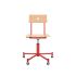lensvelt piet hein eek mitw wooden office chair without armrests natural oak traffic red ral3020 with wheels