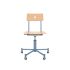 lensvelt piet hein eek mitw wooden office chair without armrests natural oak pigeon blue ral5014 with wheels