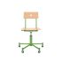 lensvelt piet hein eek mitw wooden office chair without armrests natural oak yellow green ral6018 with wheels