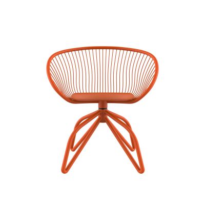 Lensvelt Powerhouse Company Coquille Chair Burn Orange 102 Pure Orange (RAL2004) Hard Leg Ends