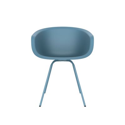 Lensvelt Richard Hutten This Bucket Chair With Steel Base Blue (RAL5024) Blue (RAL5024) Hard Leg Ends