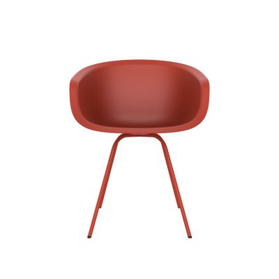 Lensvelt Richard Hutten This Bucket Chair With Steel Base Vermilion Red (RAL2002) Vermilion Red (RAL2002) Hard Leg Ends