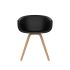 lensvelt richard hutten this bucket chair with wooden base black ral9005 oak wooden hard leg ends