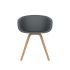 lensvelt richard hutten this bucket chair with wooden base dark grey ral7011 oak wooden hard leg ends